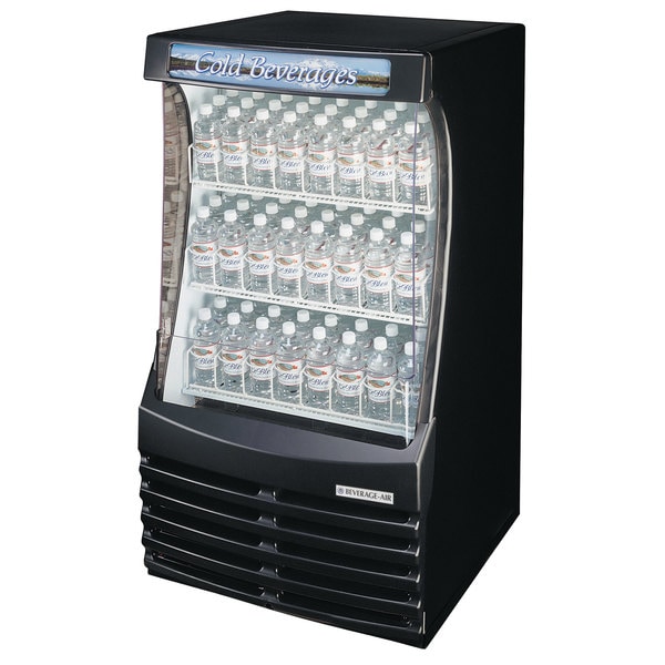 Refrigerated Display Case, Open Air Refrigerated, 30", Black